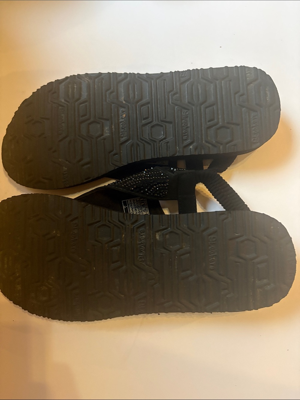 Skechers Meditation Rock Crown Sandals Yoga Foam Rhinestone Black Size 9 - Picture 4 of 8